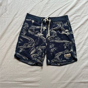 Patagonia Pataloha fish/island print navy board shorts Men’s 32